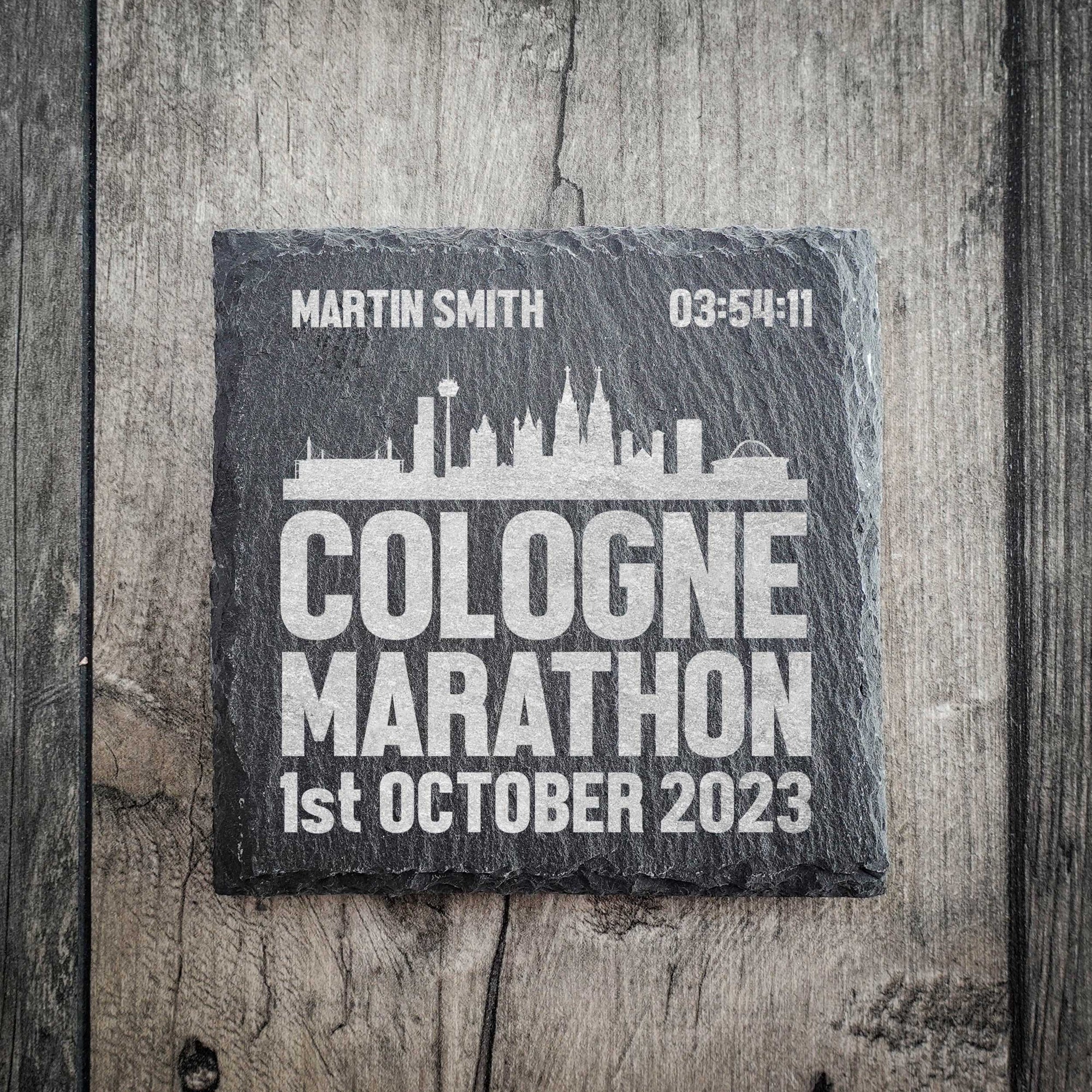 Personalised Cologne Marathon Coaster - Skyline