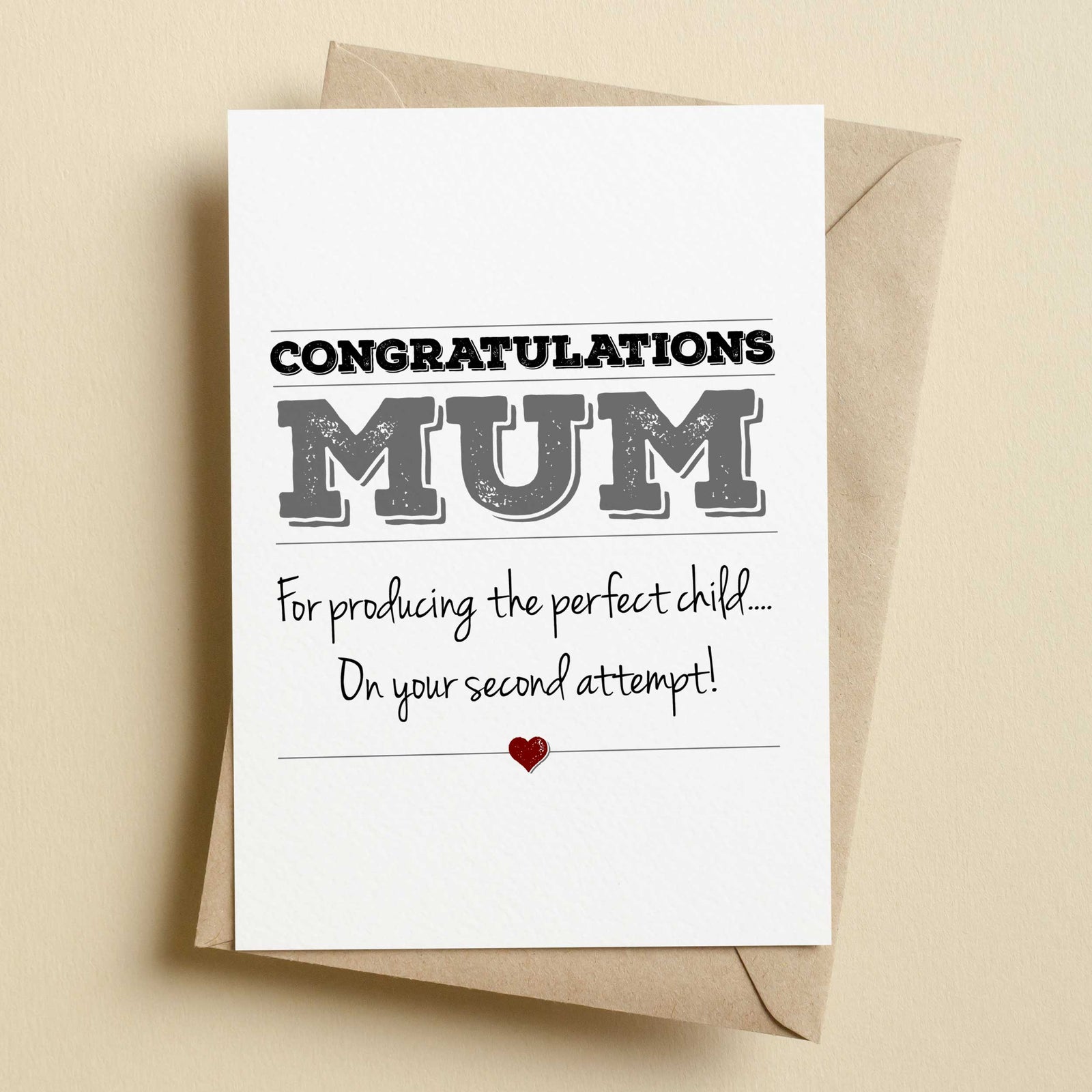 Congratulations Mum On Producing The Perfect Child Mother's Day Card