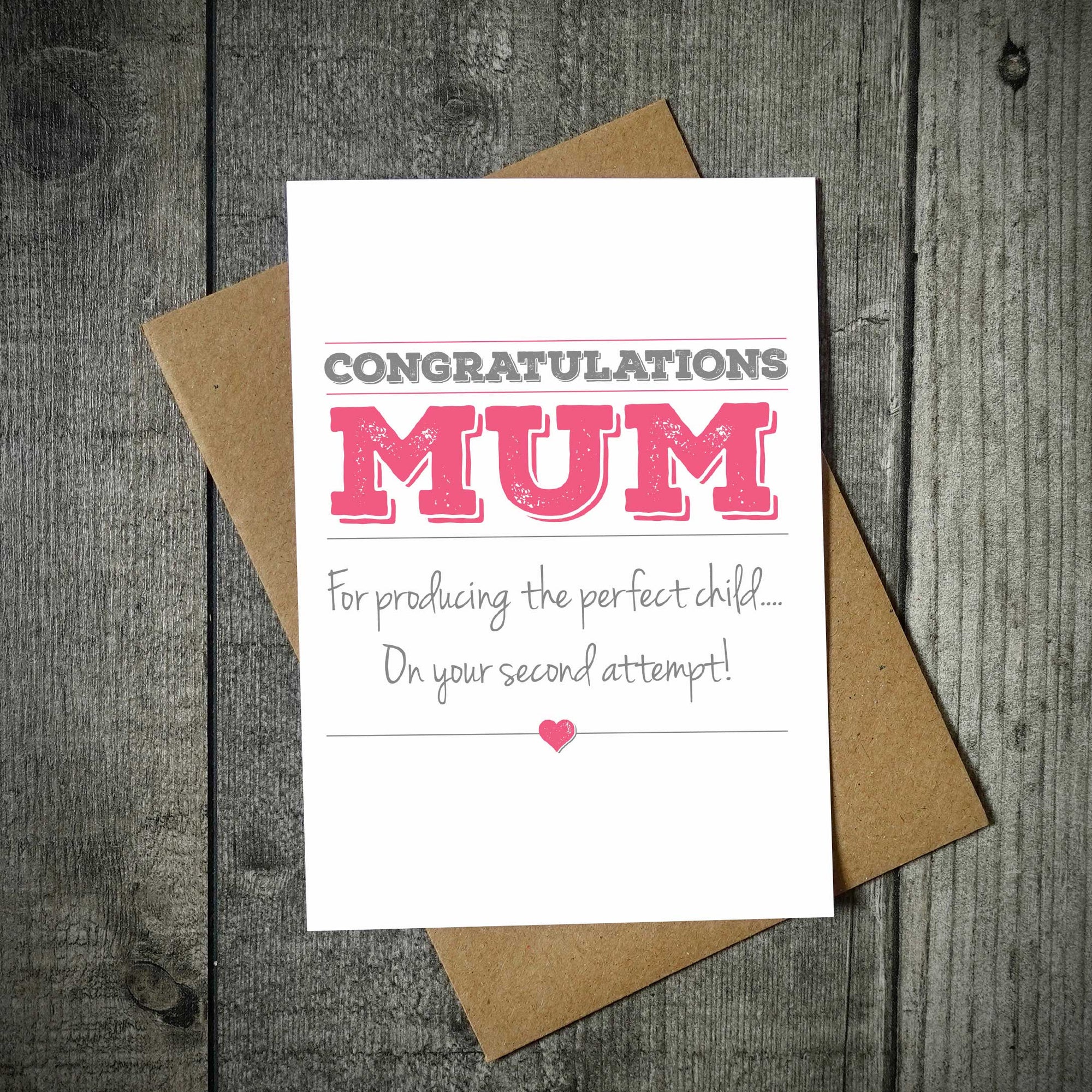 Congratulations Mum On Producing The Perfect Child Mother's Day Card