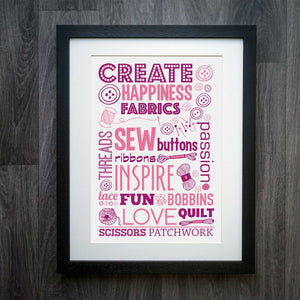 "Create" Inspirational Sewing & Craft Room Print