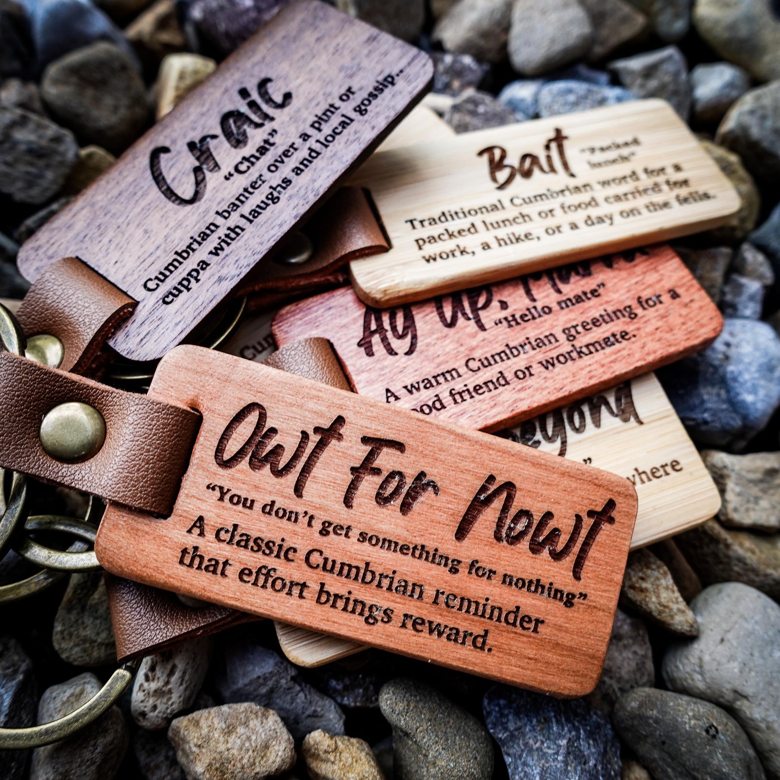 Cumbrian Quotes Wooden Keyring – Funny Sayings with Definitions