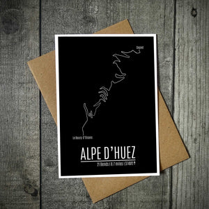 Alpe D'Huez Famous Road Climb Cycling Card
