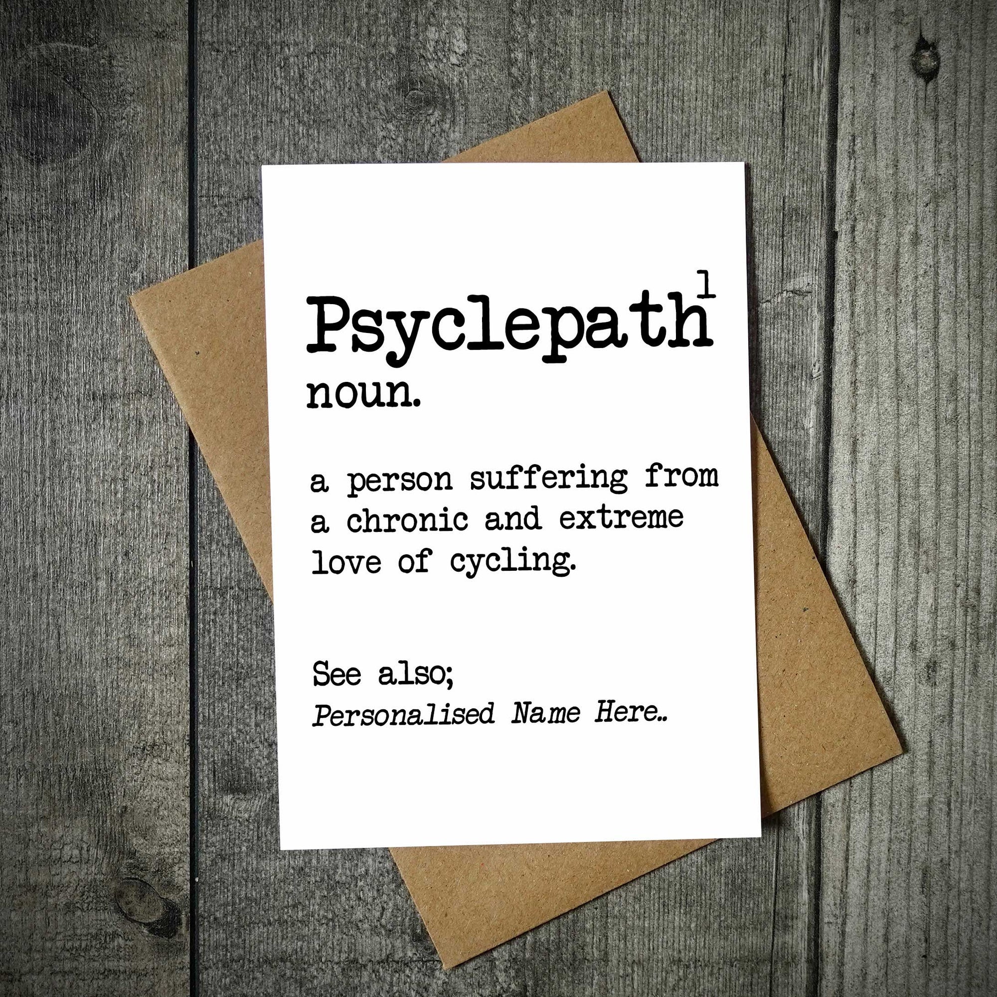Psyclepath Personalised Cycling Card