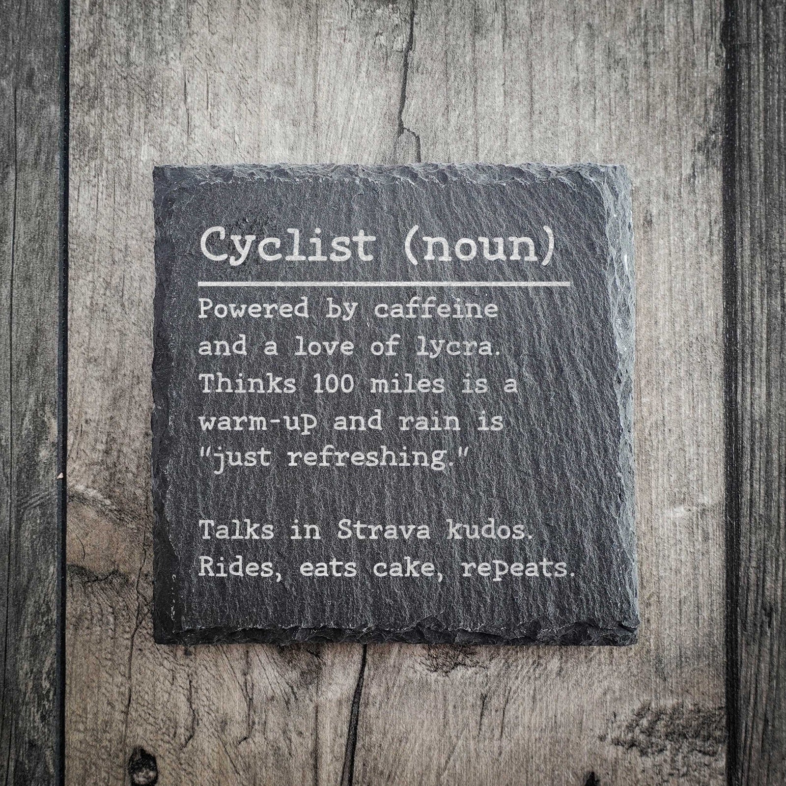 Funny Cyclist Dictionary Definition Slate Coaster | Cycling Gift