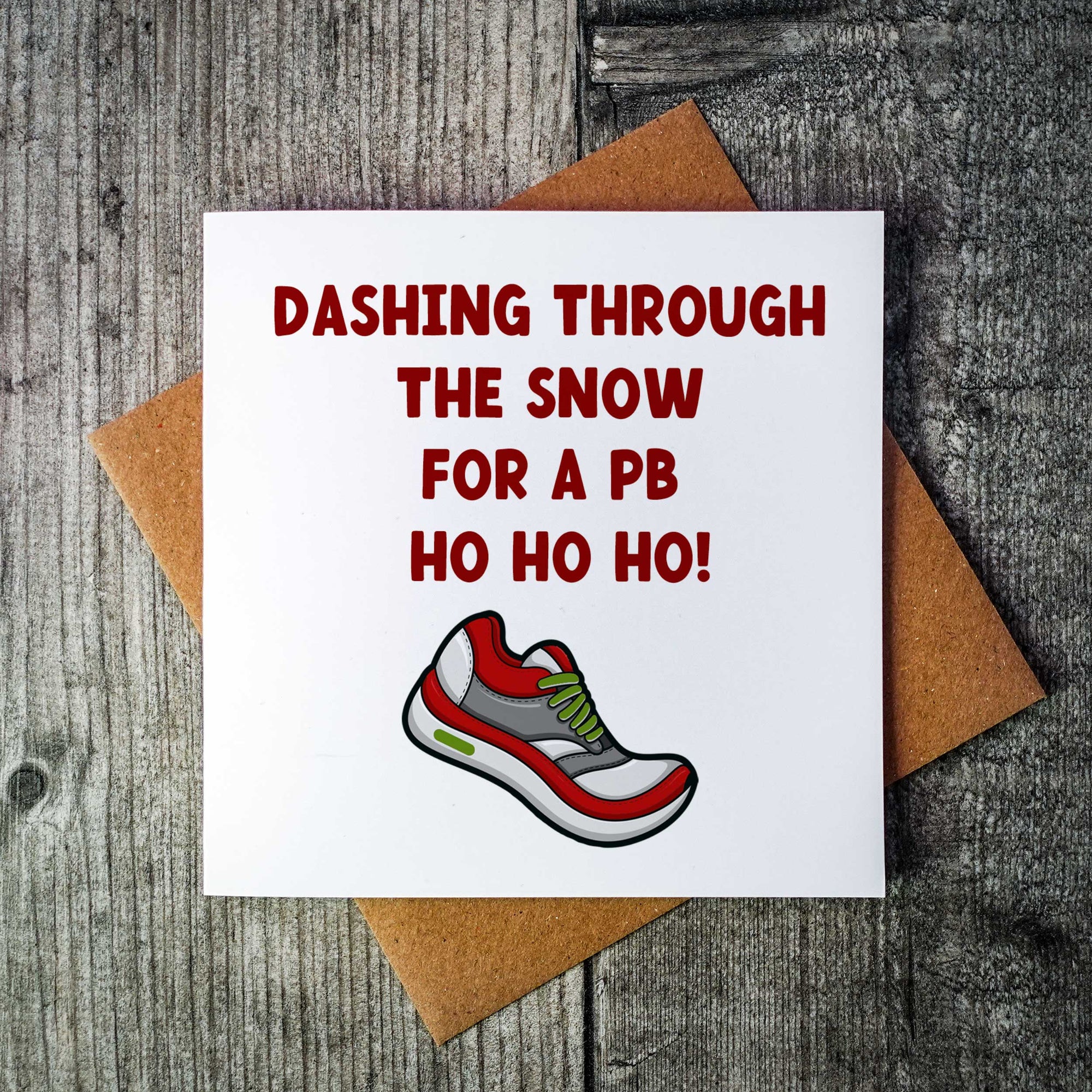 Dashing Through The Snow Running Christmas Card
