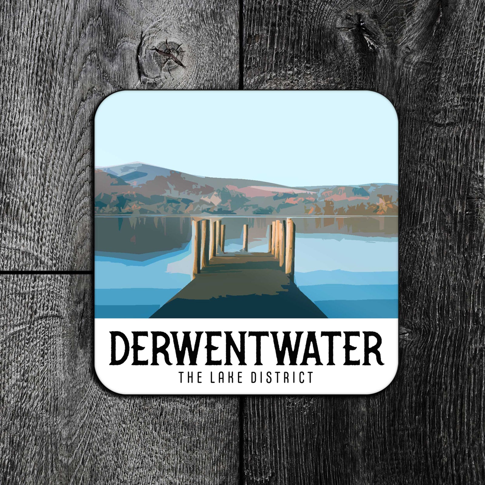 Derwentwater Coaster: Vintage Style Travel Poster Coaster