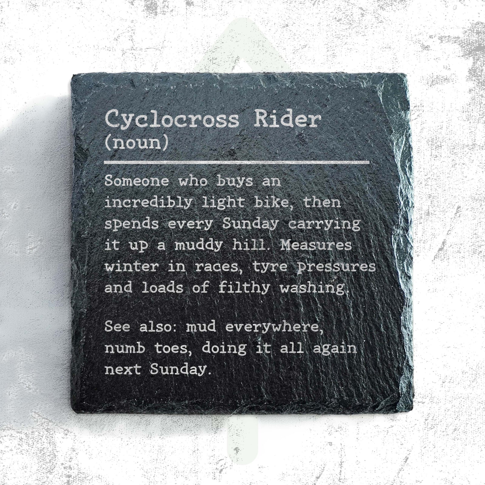Cyclocross Rider Dictionary Definition Slate Coaster | CX Coaster