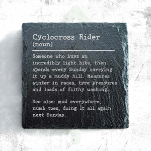 Cyclocross Rider Dictionary Definition Slate Coaster | CX Coaster