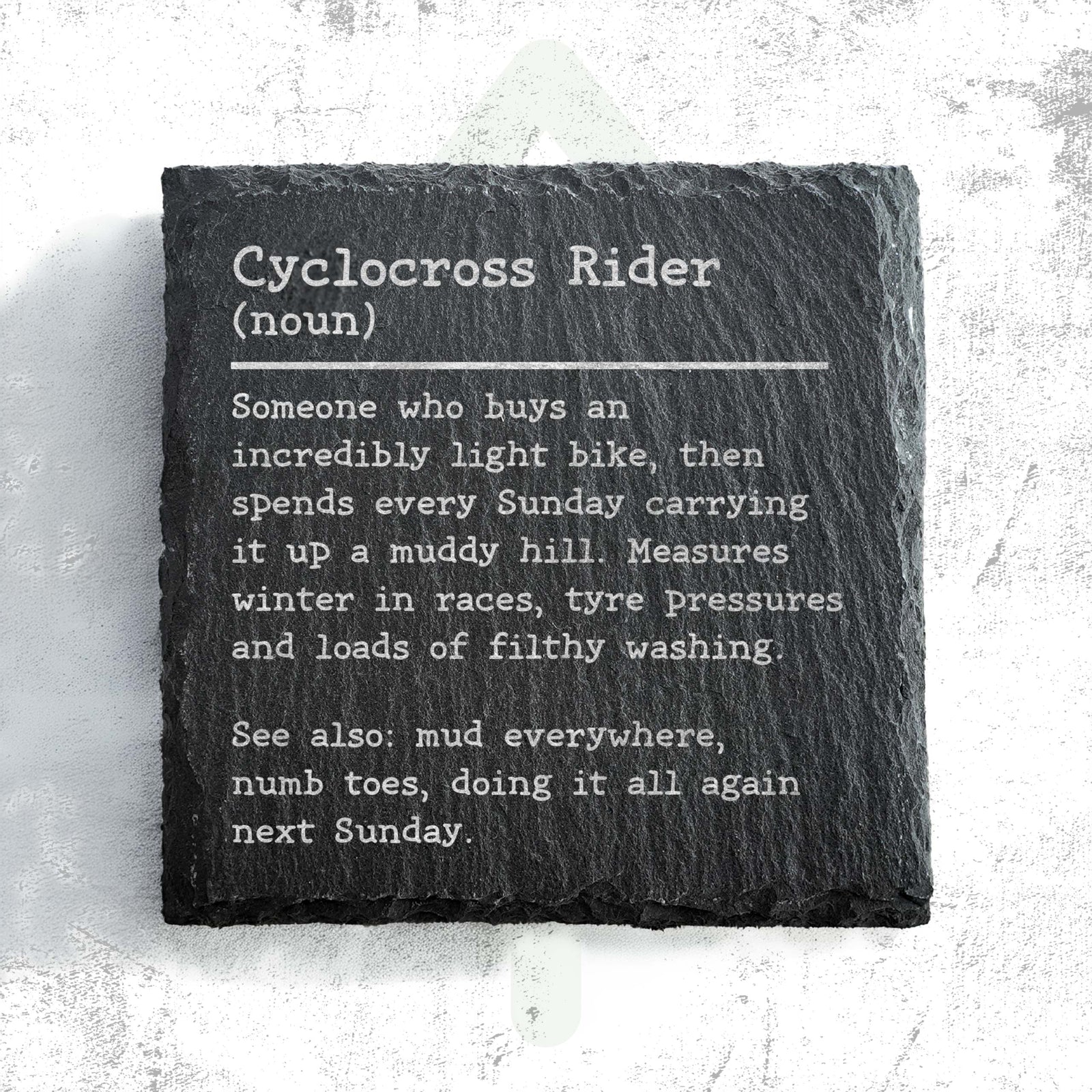 Cyclocross Rider Dictionary Definition Slate Coaster | CX Coaster