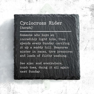 Cyclocross Rider Dictionary Definition Slate Coaster | CX Coaster