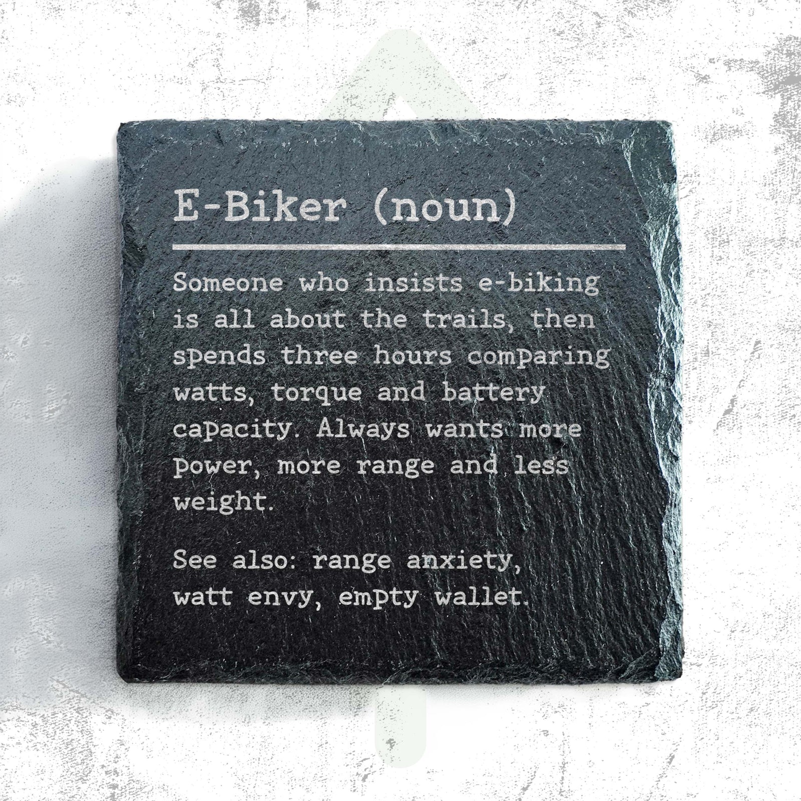 E-Biker Dictionary Definition Slate Coaster | Mountain Biking  Coaster