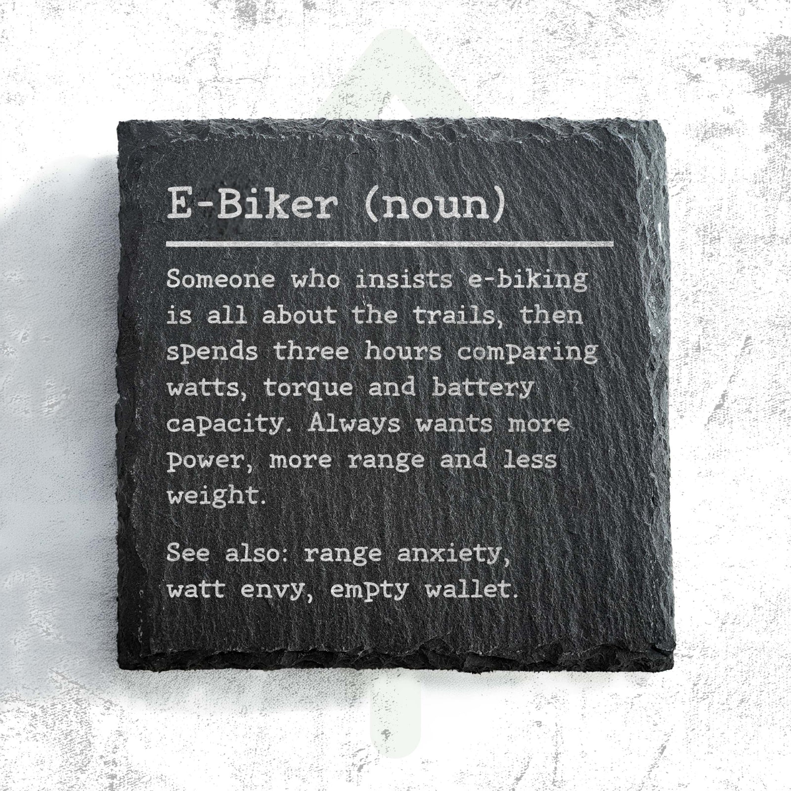 E-Biker Dictionary Definition Slate Coaster | Mountain Biking  Coaster