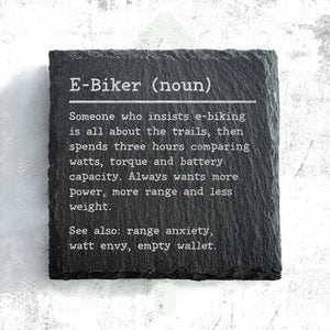 E-Biker Dictionary Definition Slate Coaster | Mountain Biking  Coaster