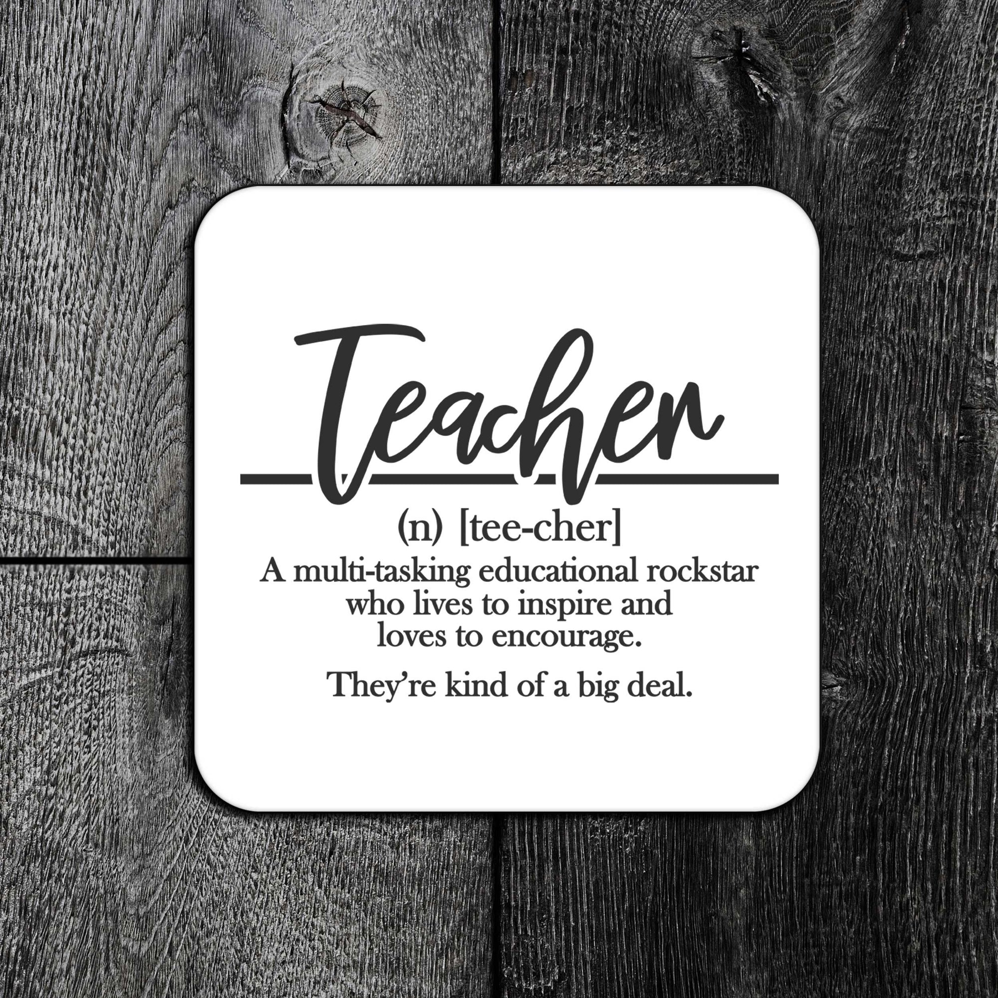 Dictionary Definition: Humorous Teacher Coaster