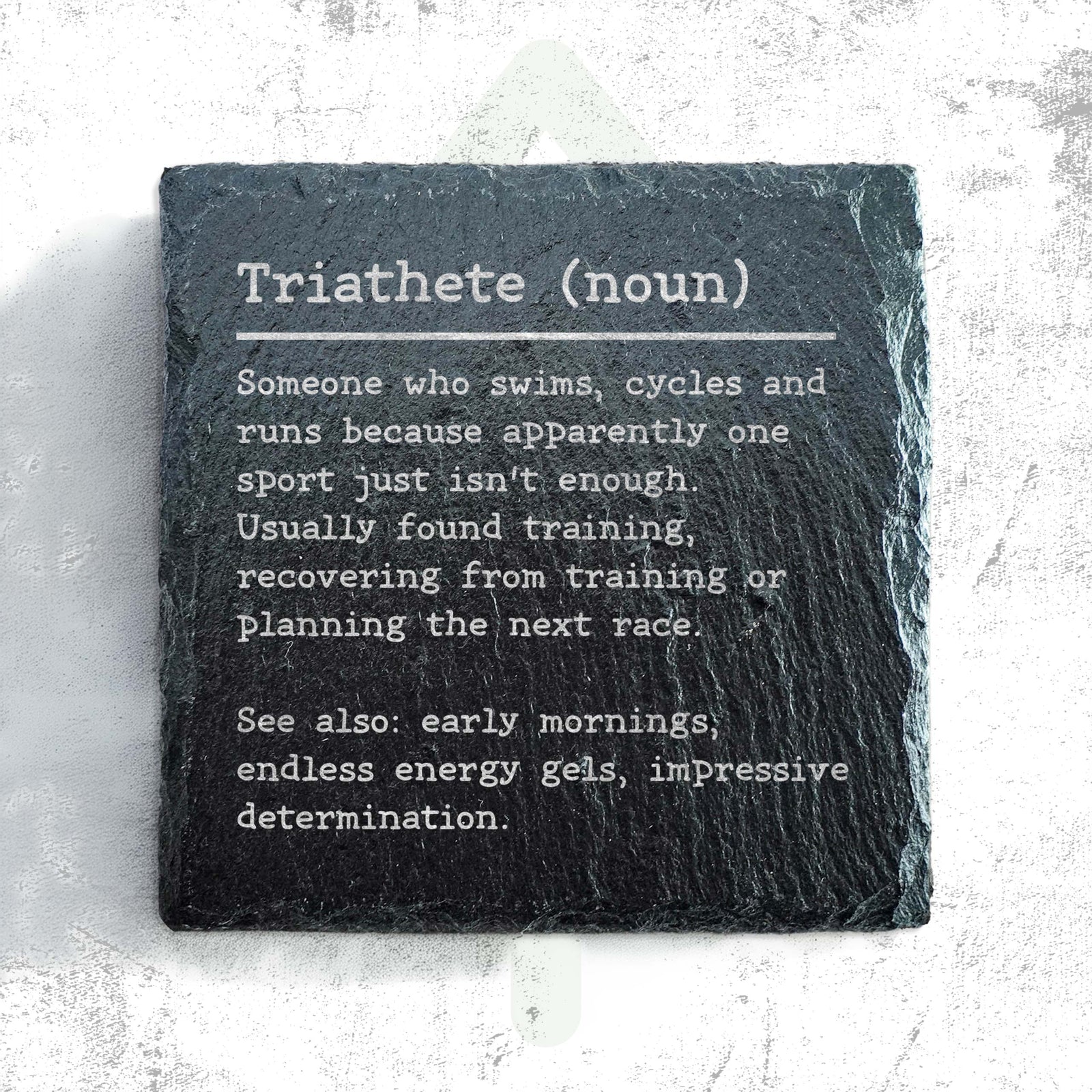 Triathlete Dictionary Definition Slate Coaster | Triathlon Coaster