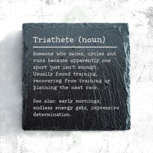 Triathlete Dictionary Definition Slate Coaster | Triathlon Coaster