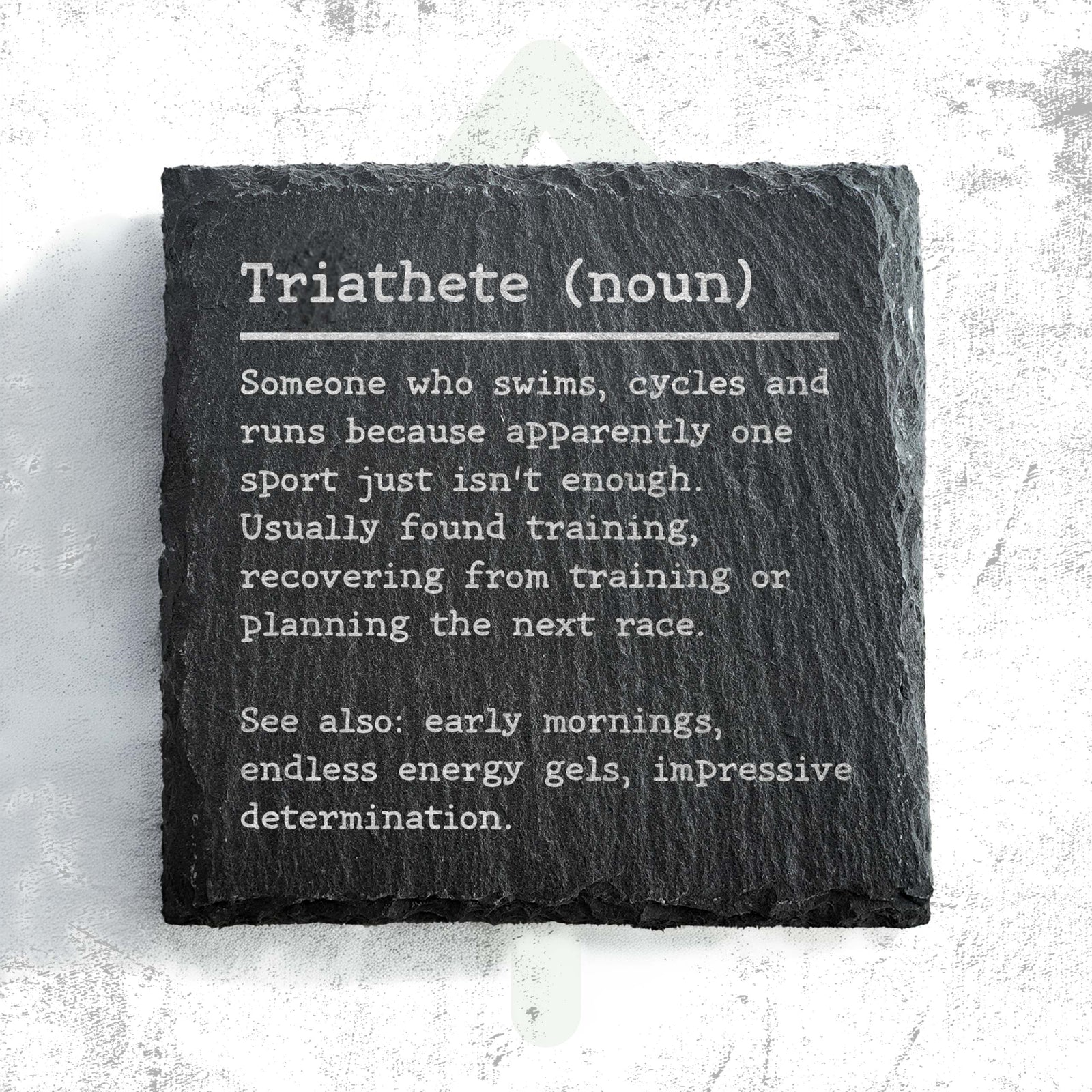 Triathlete Dictionary Definition Slate Coaster | Triathlon Coaster