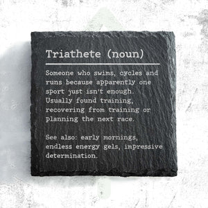 Triathlete Dictionary Definition Slate Coaster | Triathlon Coaster