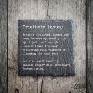 Triathlete Dictionary Definition Slate Coaster | Triathlon Coaster