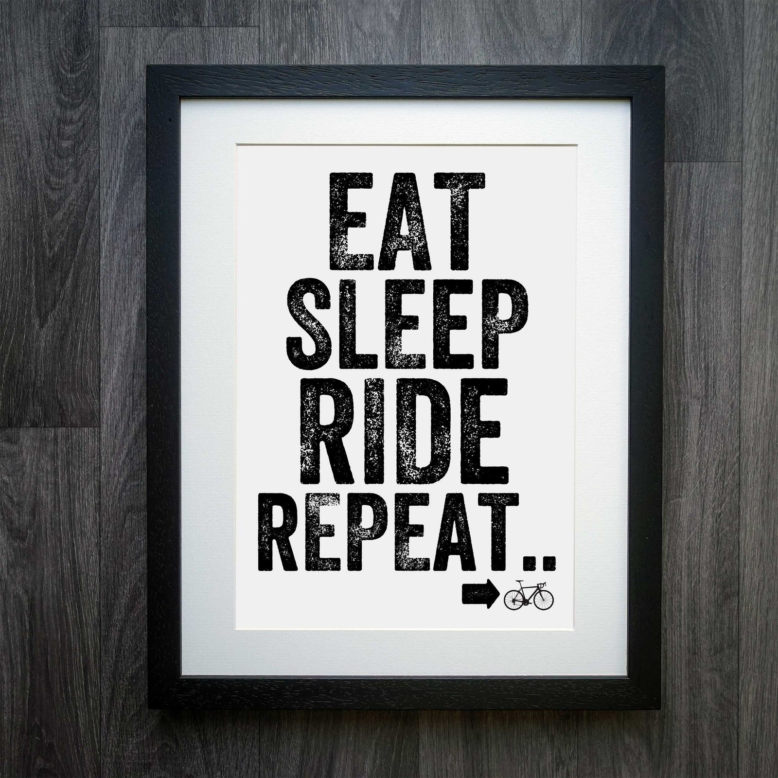 'Eat Sleep Ride Repeat' Cycling Print - Stylish Motivation for the Ride