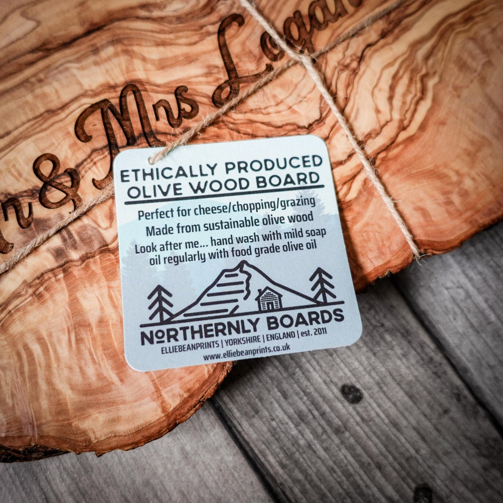 Personalised Established Chopping Board - Olive Wood