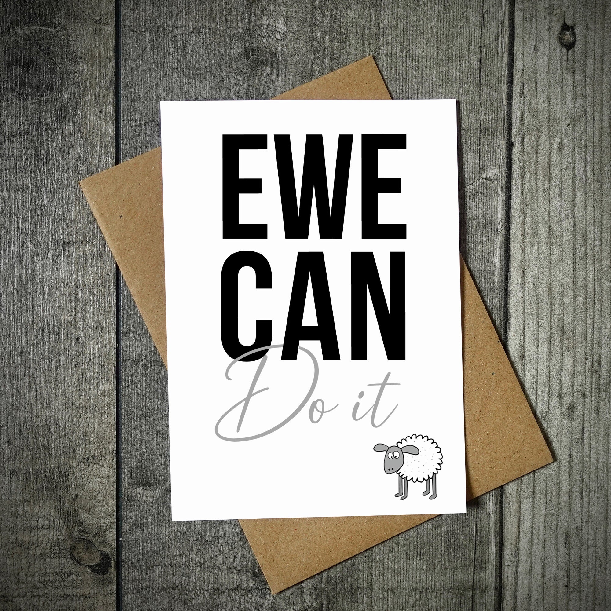 Ewe Can Do It! Motivational Sheep Card – Encouragement & Support Greeting Card