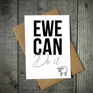 Ewe Can Do It! Motivational Sheep Card – Encouragement & Support Greeting Card