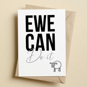 Ewe Can Do It! Motivational Sheep Card – Encouragement & Support Greeting Card