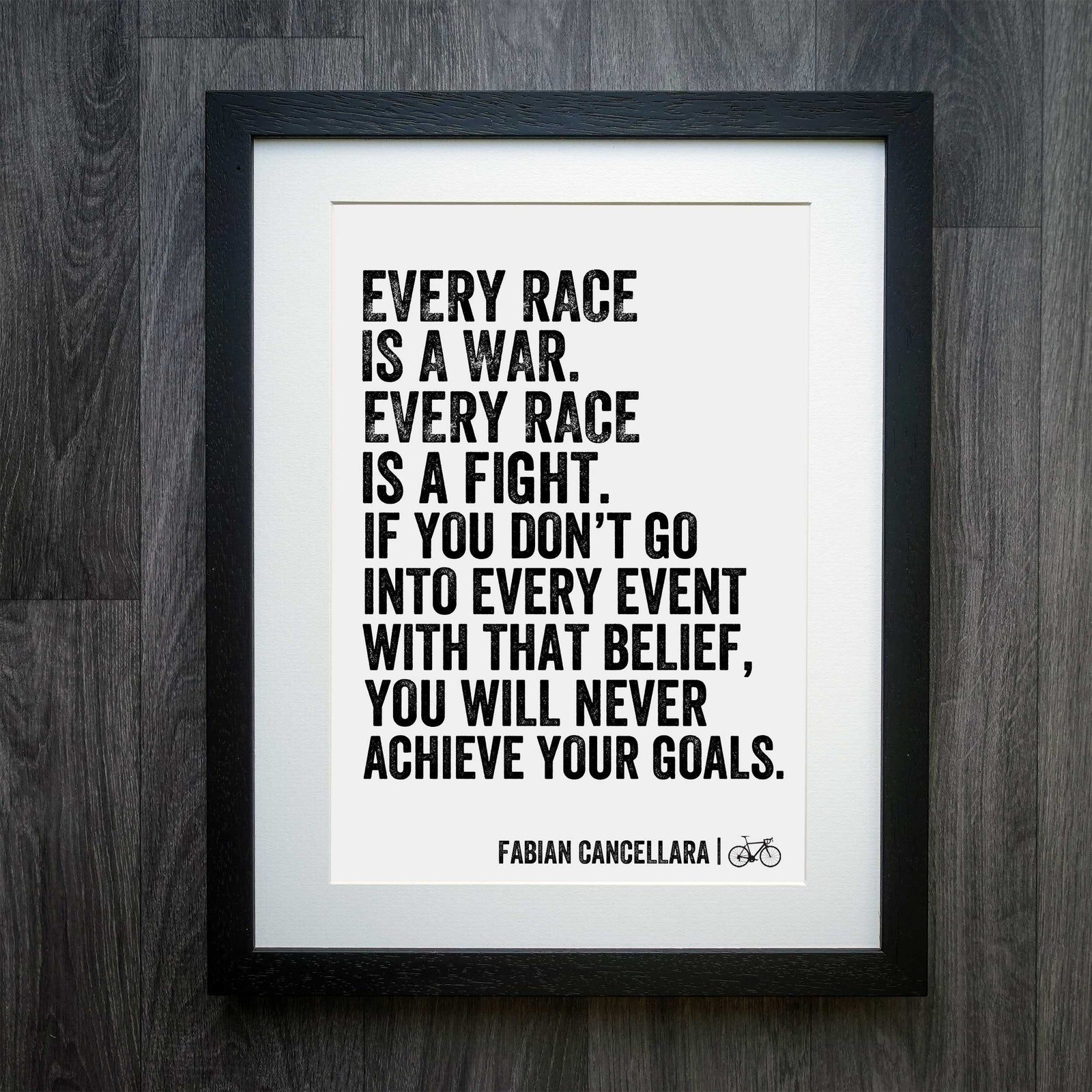 Fabian Cancellara Every Race Is War Cycling Print