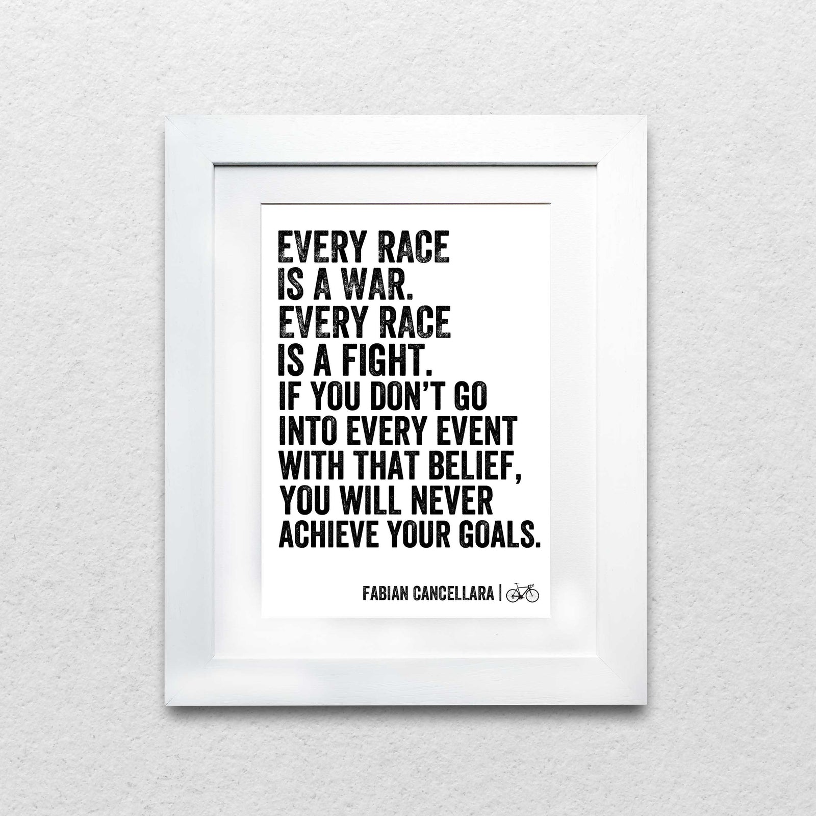 Fabian Cancellara Every Race Is War Cycling Print