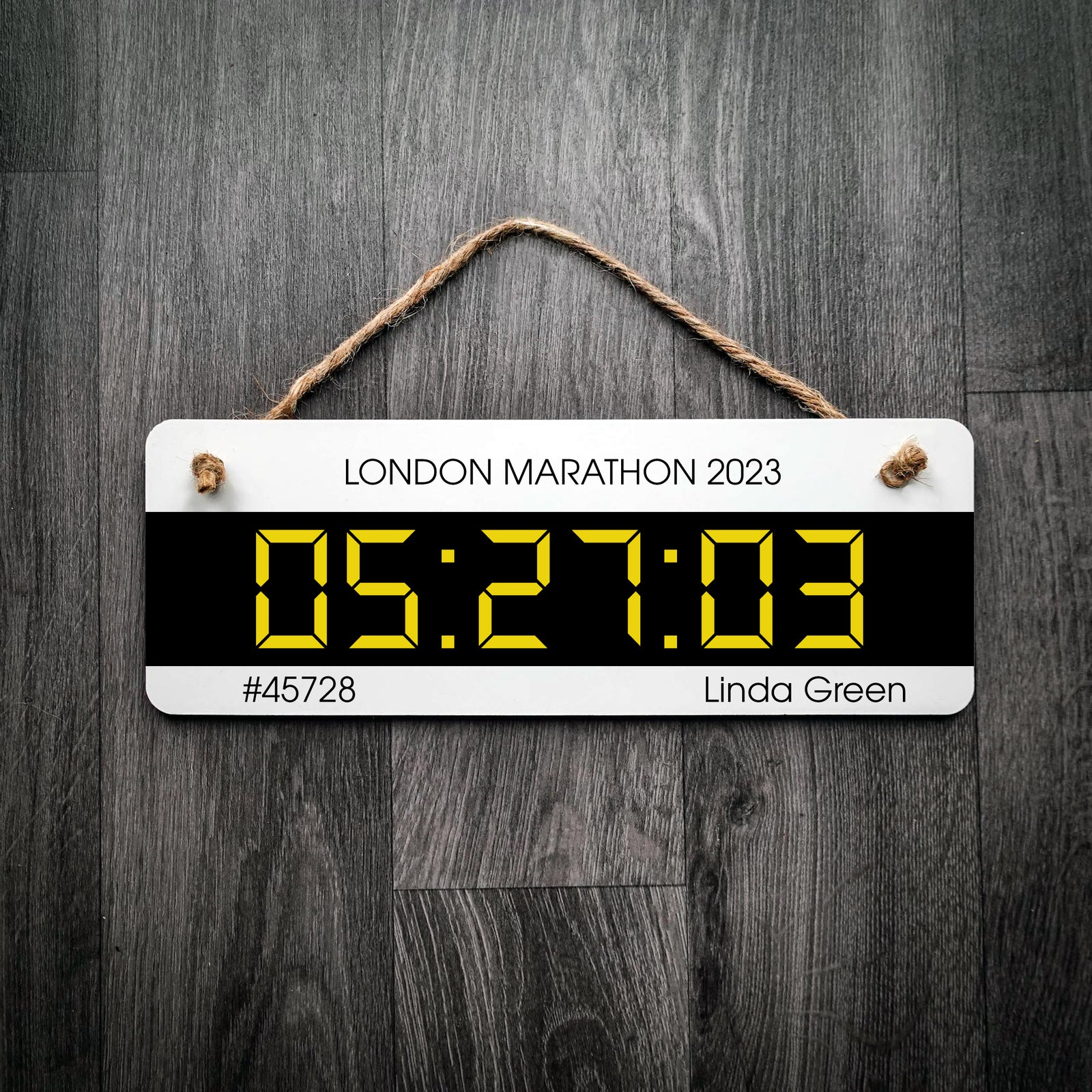 Personalised Digital Race Timer Sign | Personalise For Any Race Name