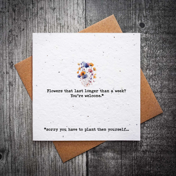 Flowers That Last Longer Than A Week Plantable Seed Card | Wildflower ...