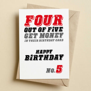 Four Out Of Five People Get Money In Their Birthday Card