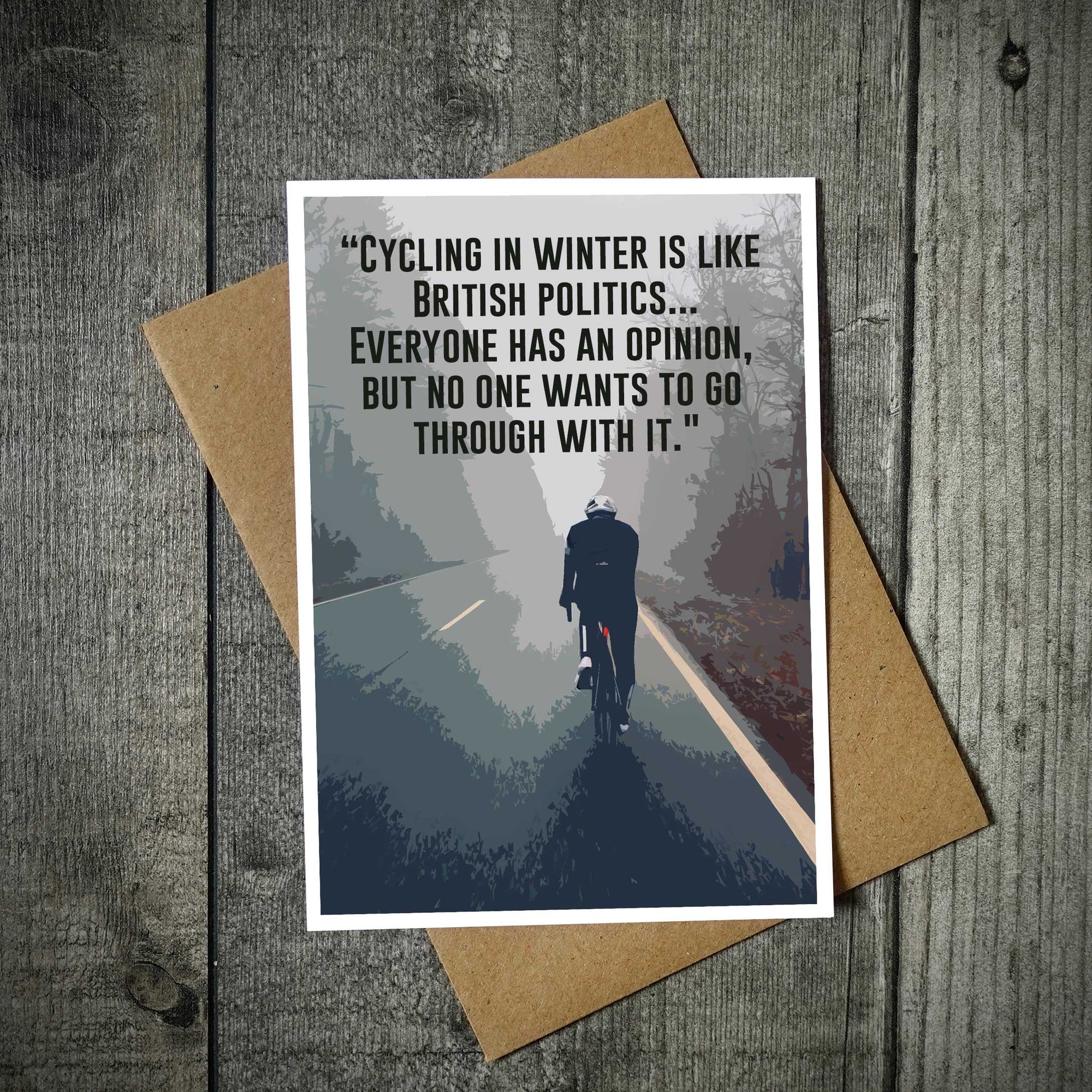 A Card for Cyclists: British Humour Meets Politics | Cycling Cards