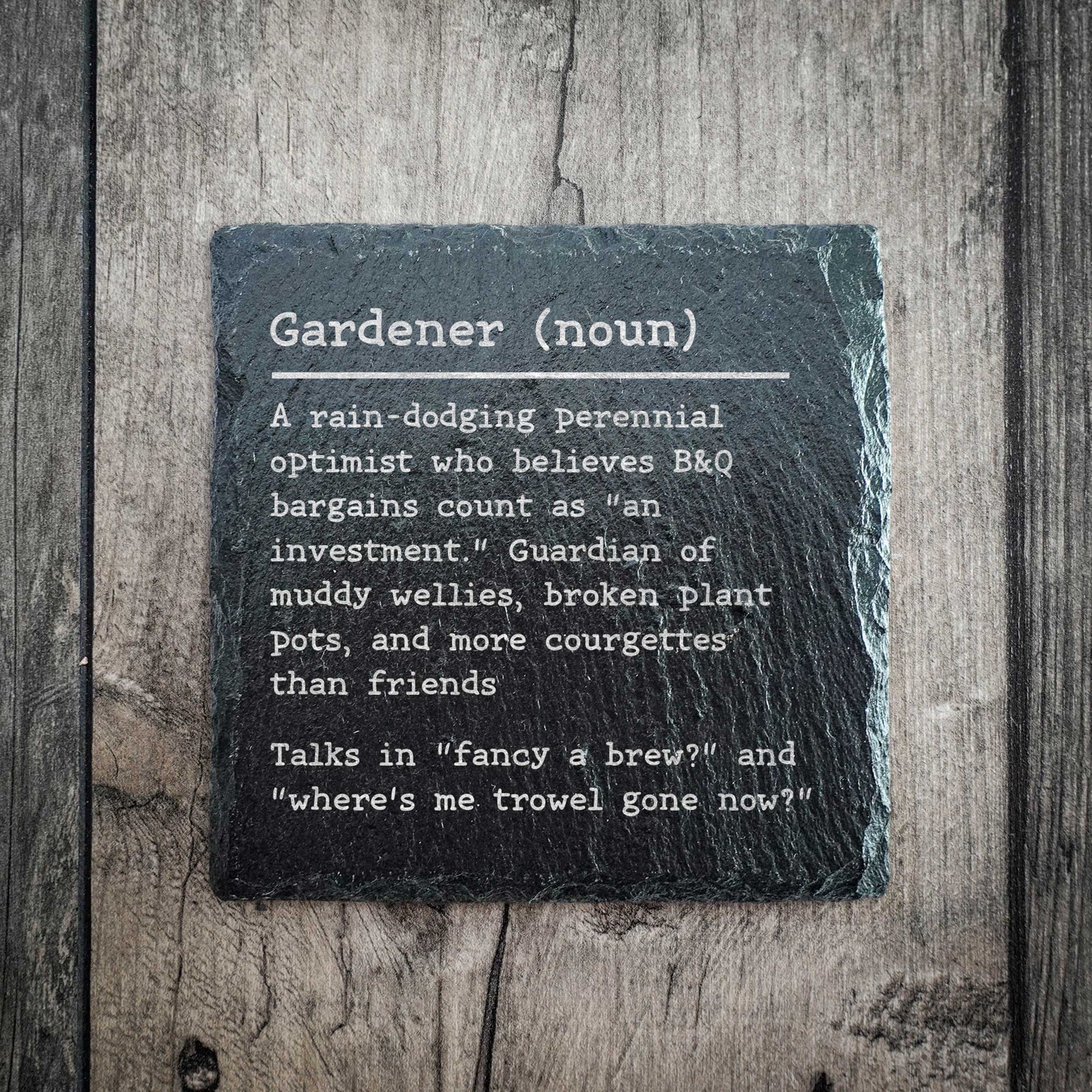 Funny Gardener Dictionary Definition Slate Coaster | Gardening Coaster
