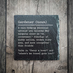 Funny Gardener Dictionary Definition Slate Coaster | Gardening Coaster