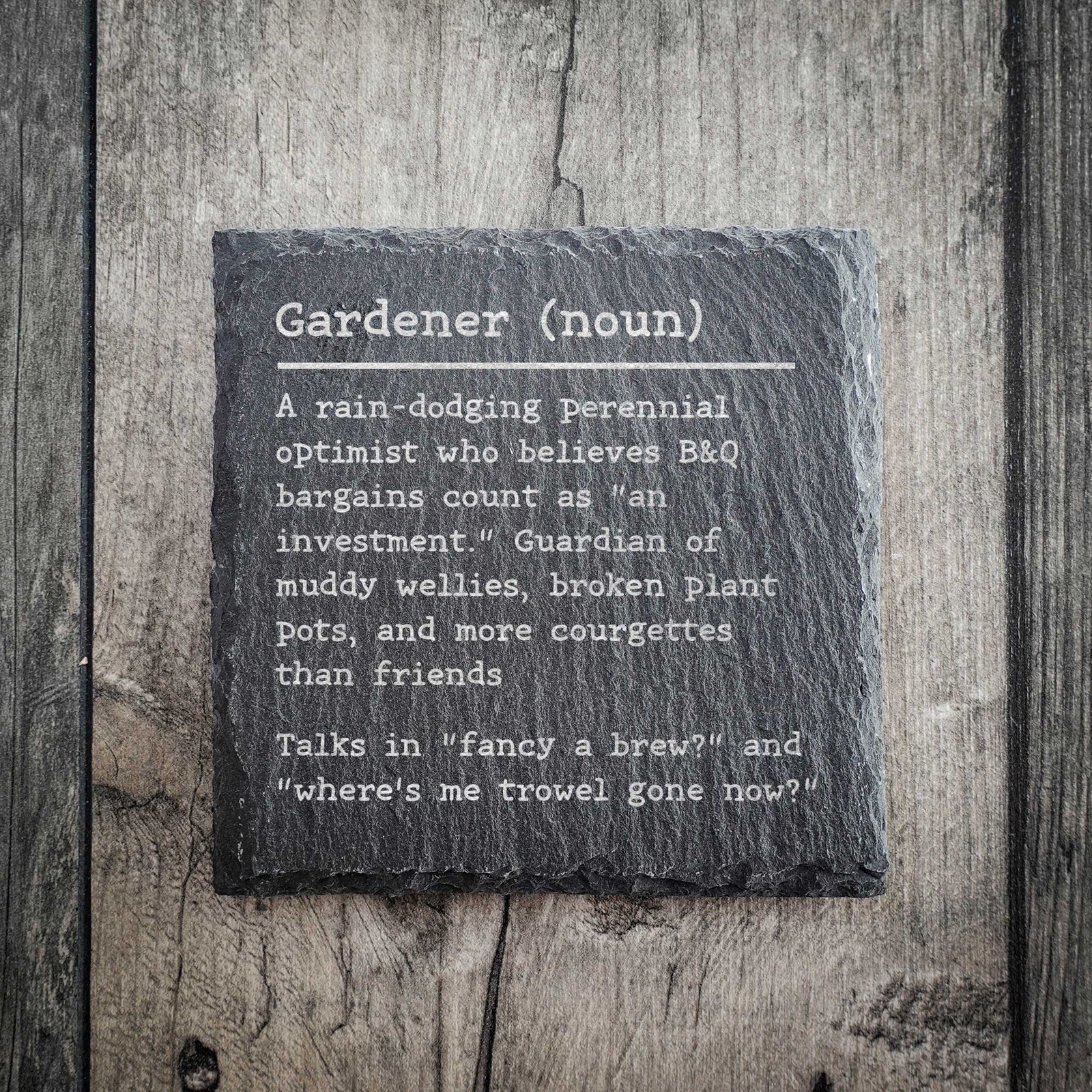 Funny Gardener Dictionary Definition Slate Coaster | Gardening Coaster