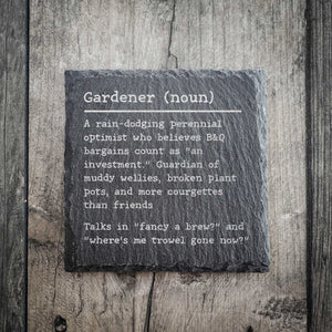 Funny Gardener Dictionary Definition Slate Coaster | Gardening Coaster