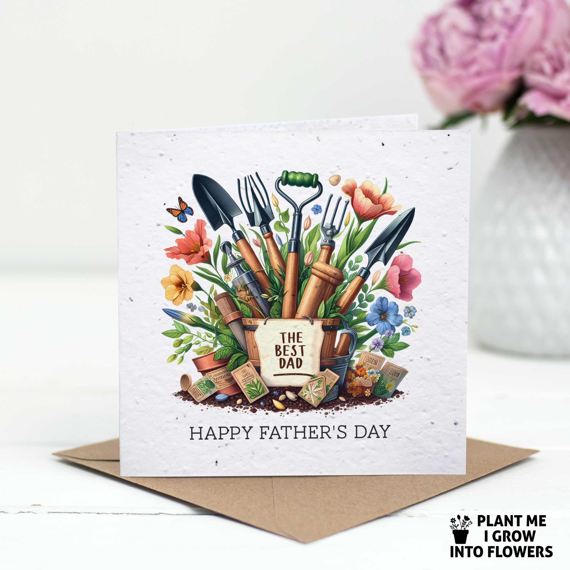 A Gardeners Dreams Garden Tools Plantable Father's Day Card