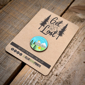 Get Lost Enamel Mountains Pin Badge