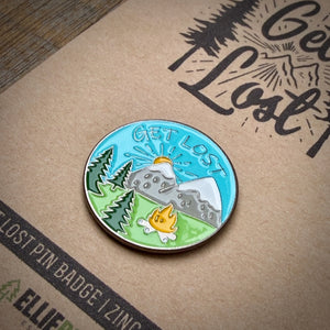Get Lost Enamel Mountains Pin Badge