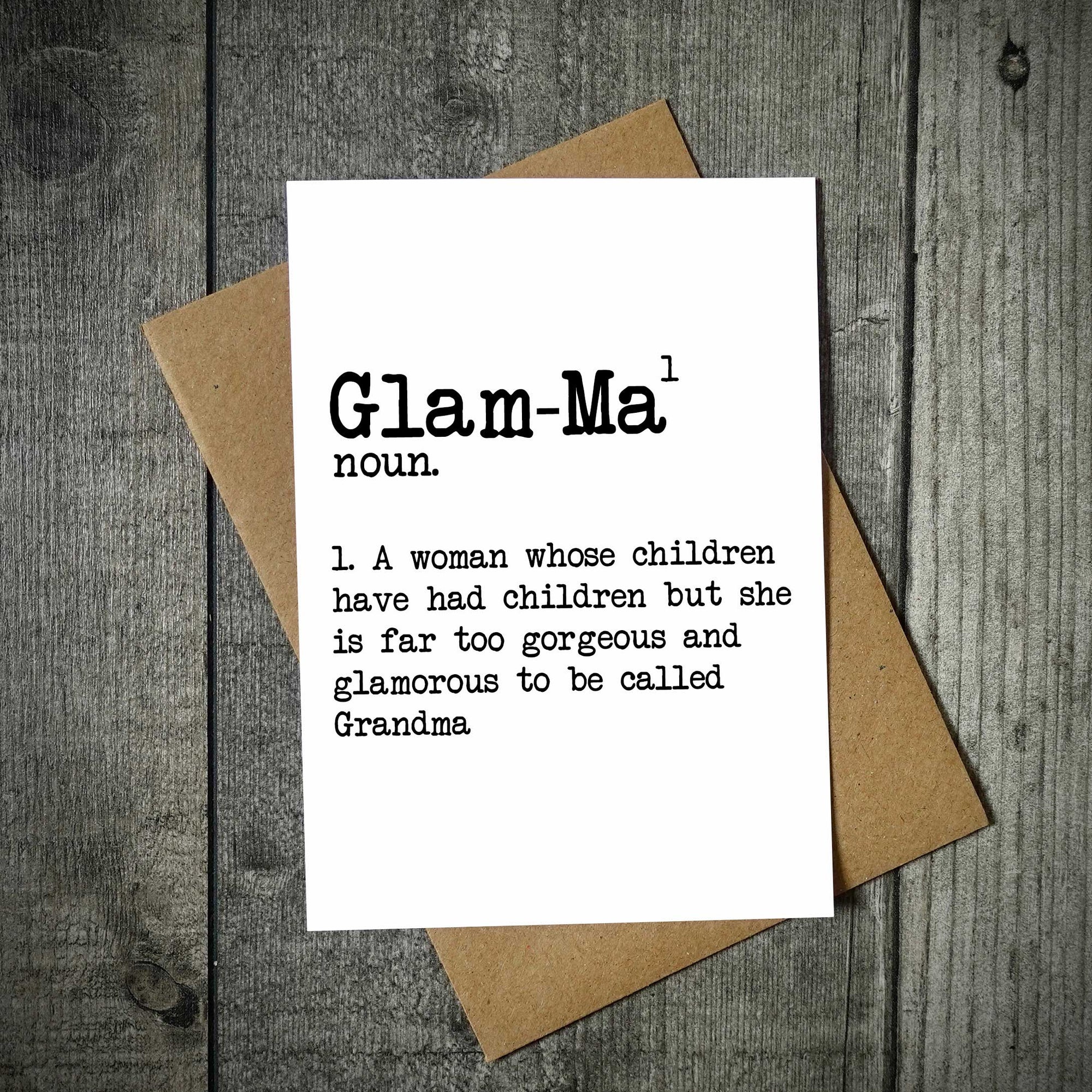 Glam-Ma Dictionary...Greetings Card