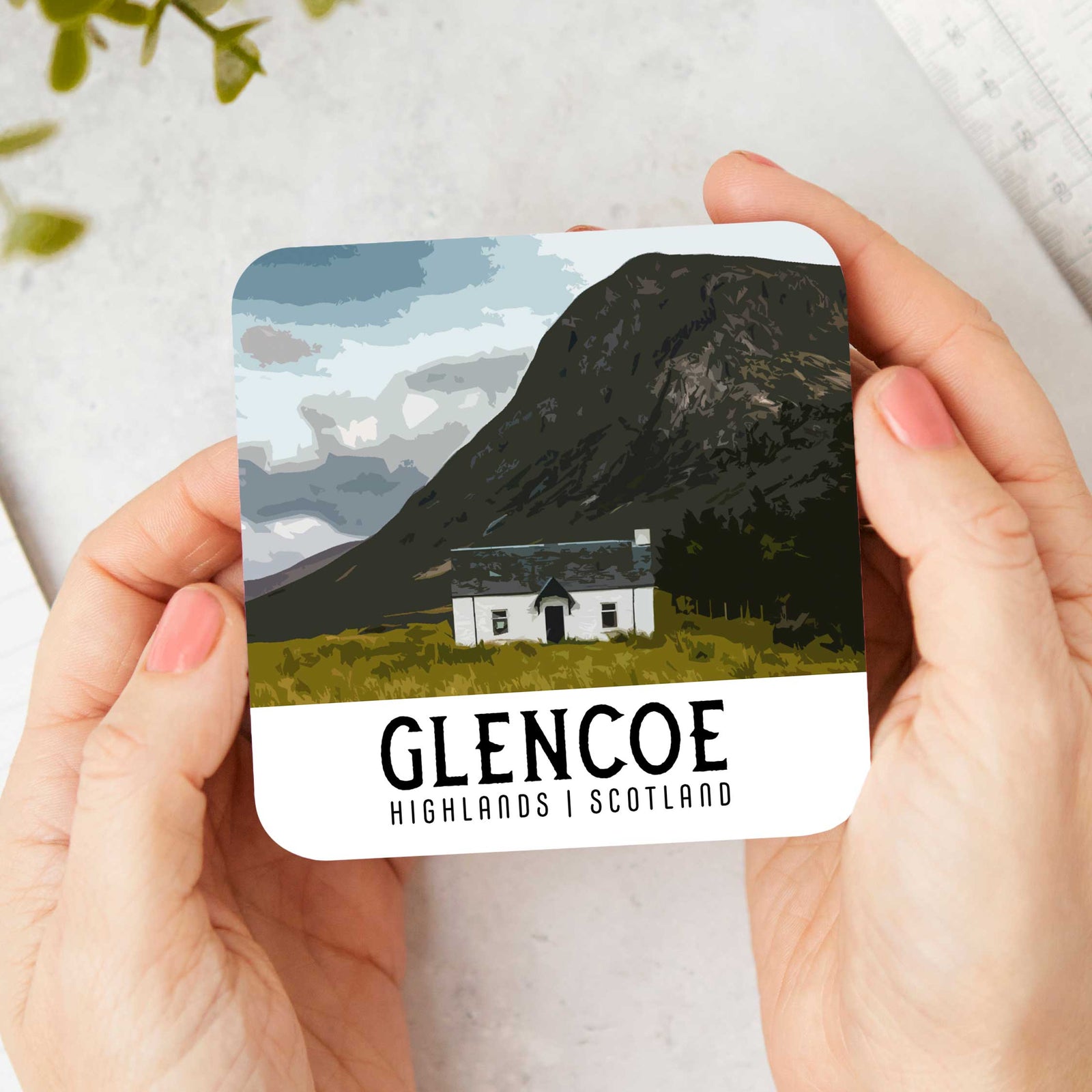 Glencoe's Famouns White House Coaster - Vintage Travel Poster Style
