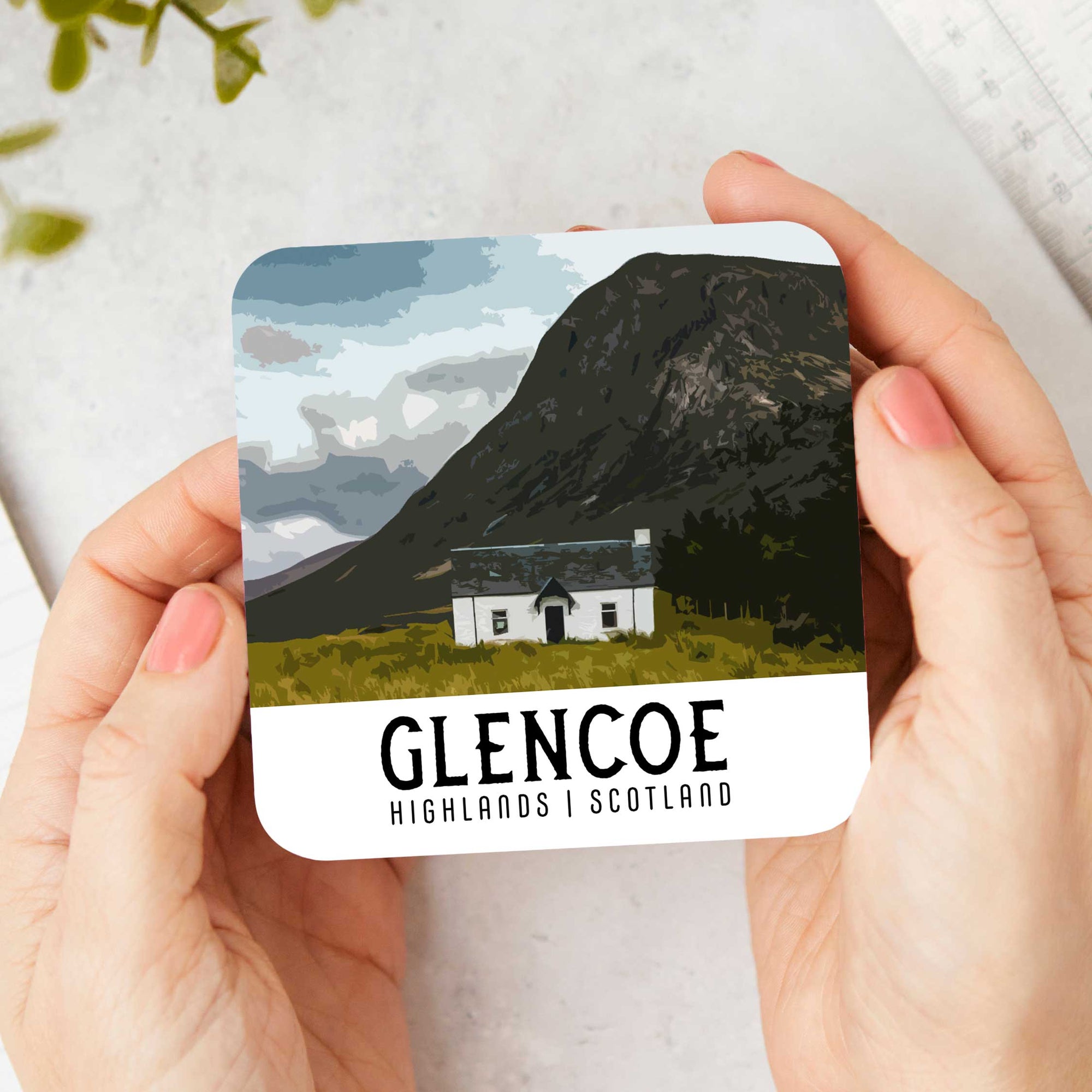 Glencoe's Famouns White House Coaster - Vintage Travel Poster Style
