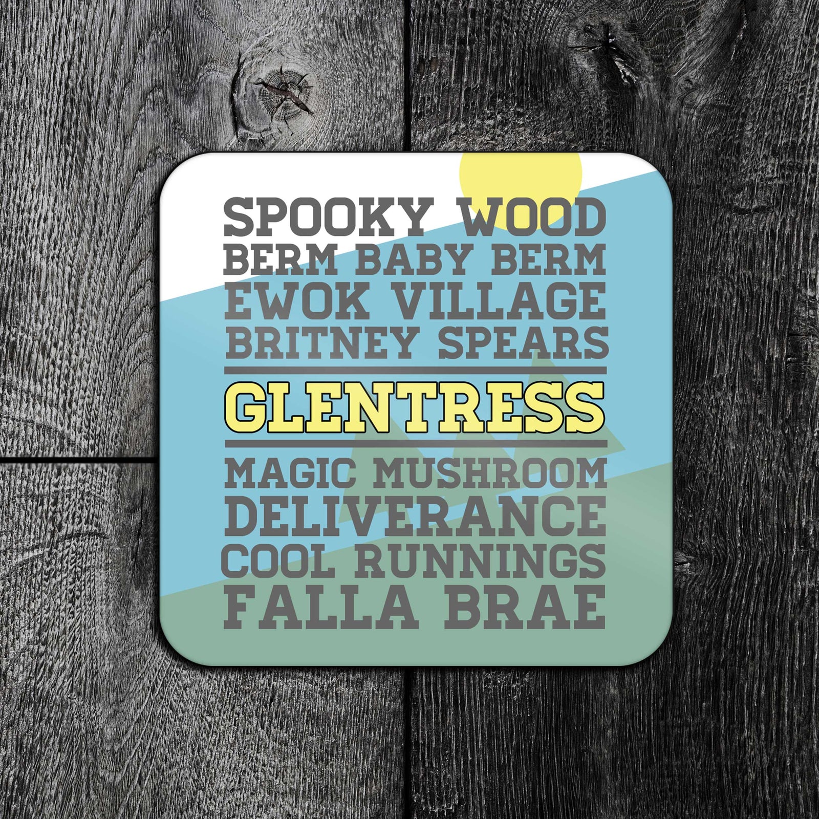 Glentress Trail Names Coaster - A Lasting Tribute to Iconic GT Trails for Mountain Biking Enthusiasts