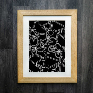 Glow Bikes Collage Cycling Print: Exclusive Design, Only at EllieBeanPrints