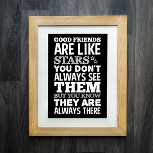 Celebrate Lifelong Friendships with Our Good Friends Are Like Stars Print