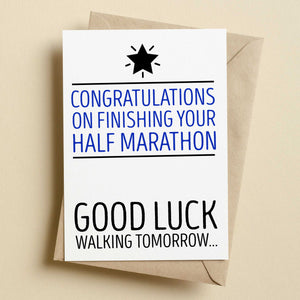 Congratulations On Finishing Your Marathon Running Card | Personalise To Any Race Or Event
