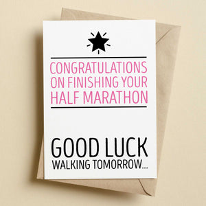 Congratulations On Finishing Your Marathon Running Card | Personalise To Any Race Or Event