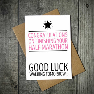 Congratulations On Finishing Your Marathon Running Card | Personalise To Any Race Or Event